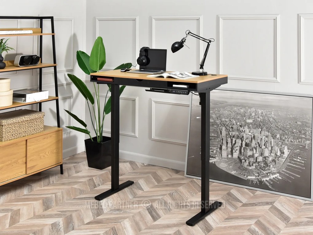 PC asztal Osto 120 (fekete tölgy + fekete). Akció -15%. 1109815