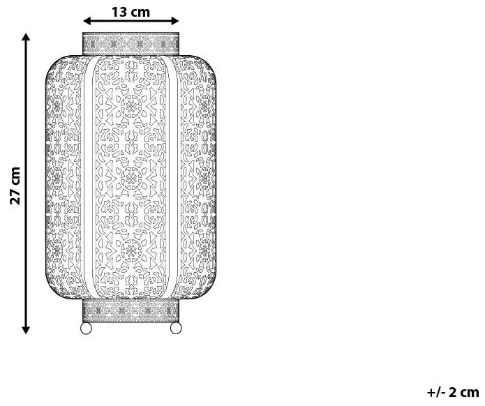 Marokkói fehér fém asztali lámpa 27 cm SOMES Beliani