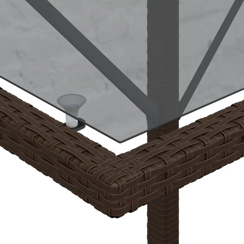 vidaXL 3 részes barna polyrattan bisztrógarnitúra párnákkal