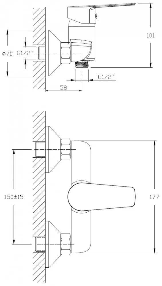 SOTBE GAULA zuhanycsaptelep + ZUHANYfej