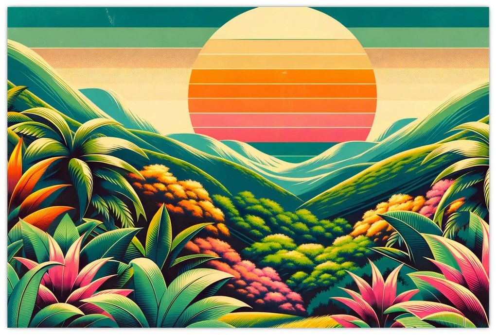 Kép - Színes naplemente (90x60 cm)