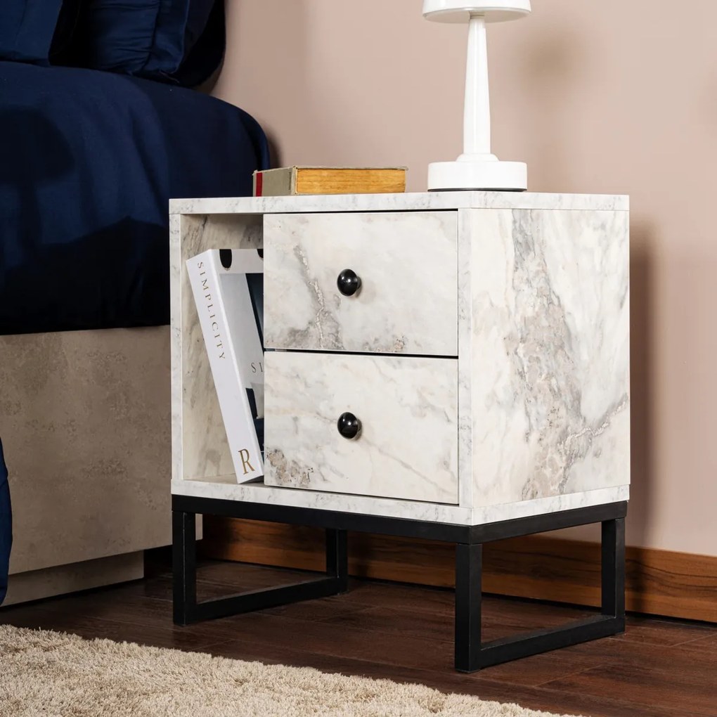 Éjjeliszekrény Glimmer Fressia Marble Black