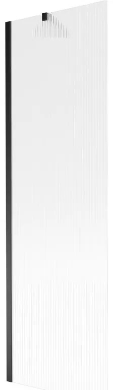 Mexen Next, kádparaván 1 szárny 60 x 150 cm, fix szárny, 6 mm-es üveg csíkokkal, fekete profil, 895-060-000-00-09-70