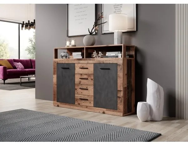 RUNA komód sötétbarna/antracit