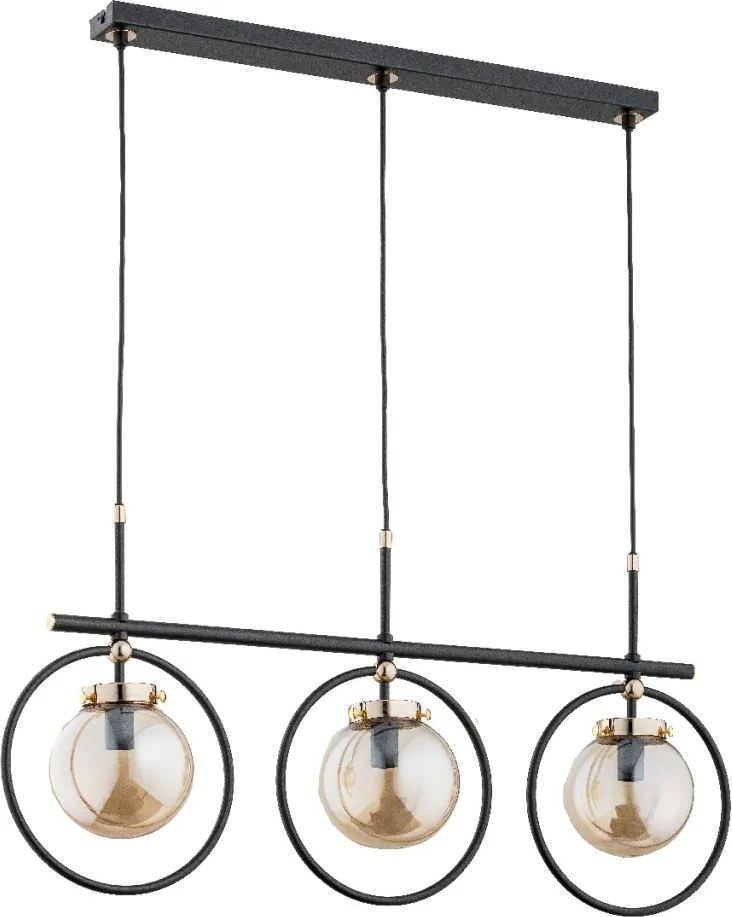 ALFA 62186 EIKOR Többágú Függesztett Lámpa Antik Arany, Fekete E14 IP20