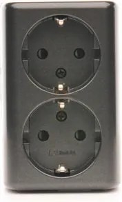 Simon 54 Dupla aljzat Schuko Skandináv antracit EGSZ2SNZ