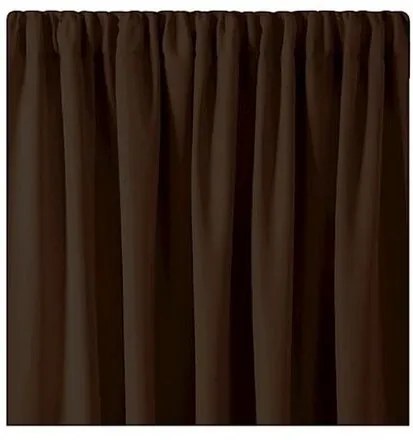 AmeliaHome Blackout Oxford Pleat függöny, sötétbarna, 140 x 245 cm