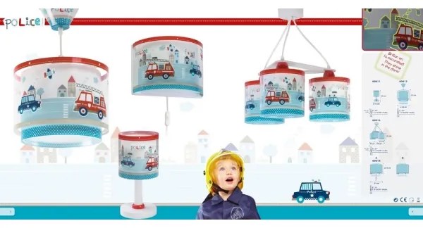 Dalber D-60614 - Gyerek csillár POLICE 3xE27/60W/230V