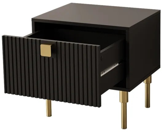 Éjjeliszekrény DORSET 50x50 cm fekete/arany