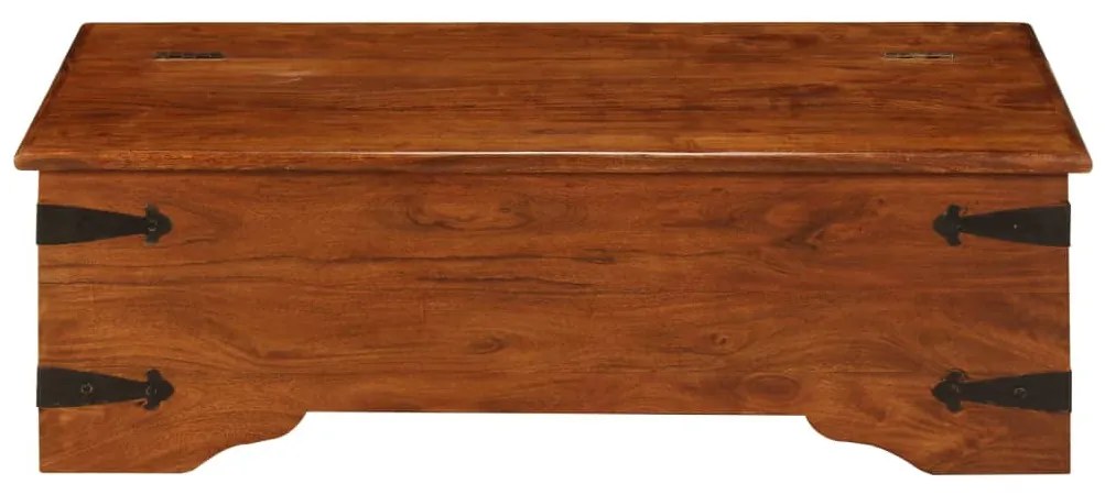 Tömör akácfa dohányzóasztal mézszínű bevonattal 110x55x35 cm