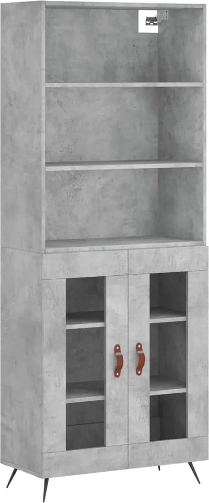 vidaXL betonszürke szerelt fa magasszekrény 69,5 x 34 x 180 cm