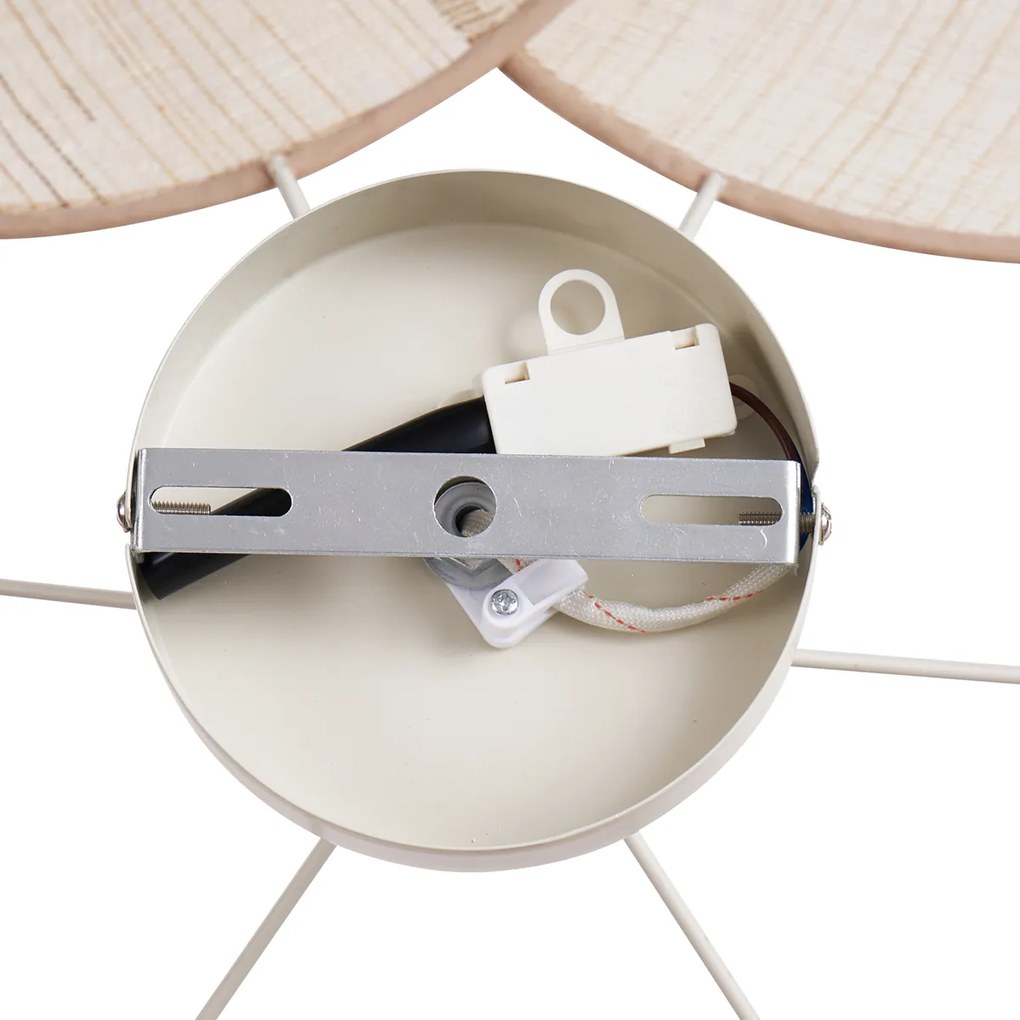 Japandi mennyezeti lámpa krém színű, vászon ernyővel - Aisha