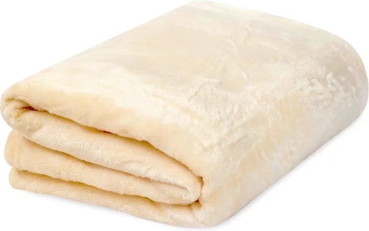 Mikroszálas pléd 150x200 cm krémszínű