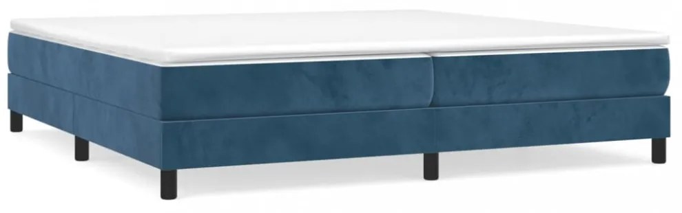 sötétkék bársony ágykeret matrac nélkül 200x200 cm