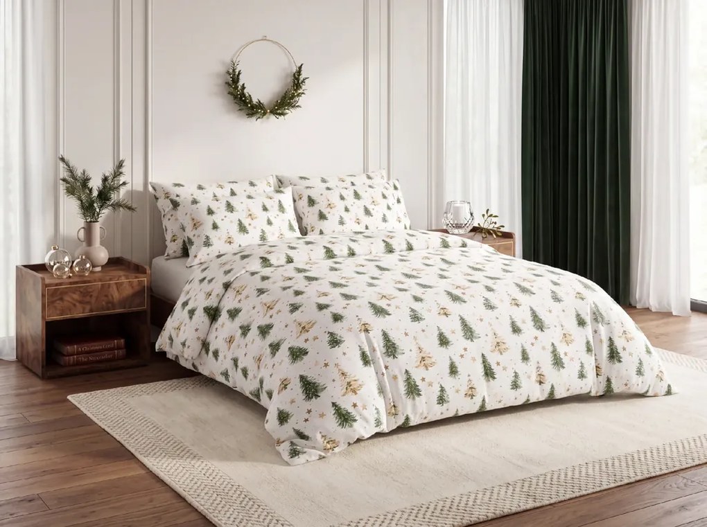 Pamut ágynemű CHRISTMAS FOREST színes kivitel Ágyneműhuzat mérete: 70 x 90 cm | 140 x 220 cm