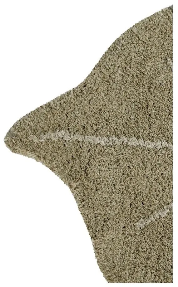 Khaki mosható kézi szövésű pamut gyerek szőnyeg 75x100 cm Mini Monstera Olive – Lorena Canals