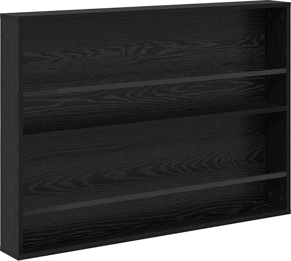 vidaXL Magazin állvány polcokkal Fekete tölgy 100 x 12 x 70 cm Faanyag