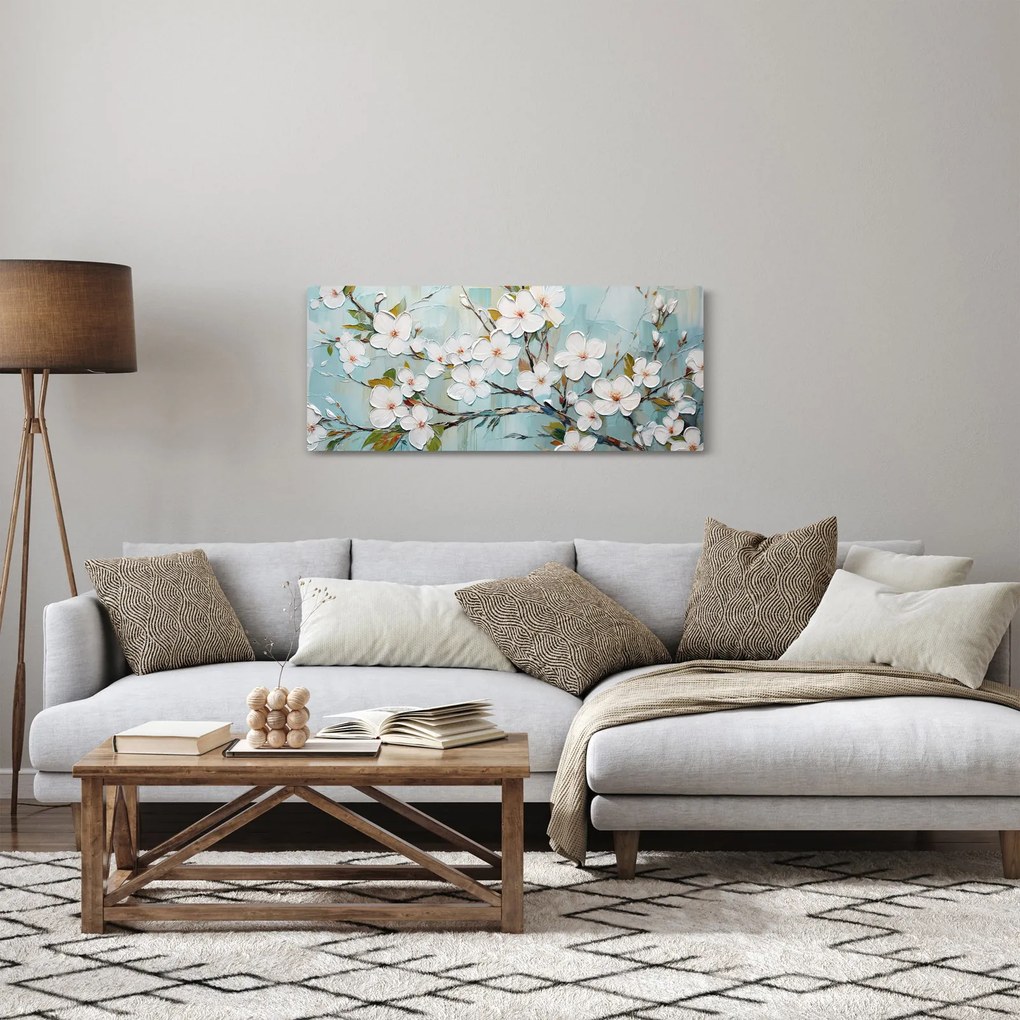 Kép - Festés, virágzó faágak (120x50 cm)