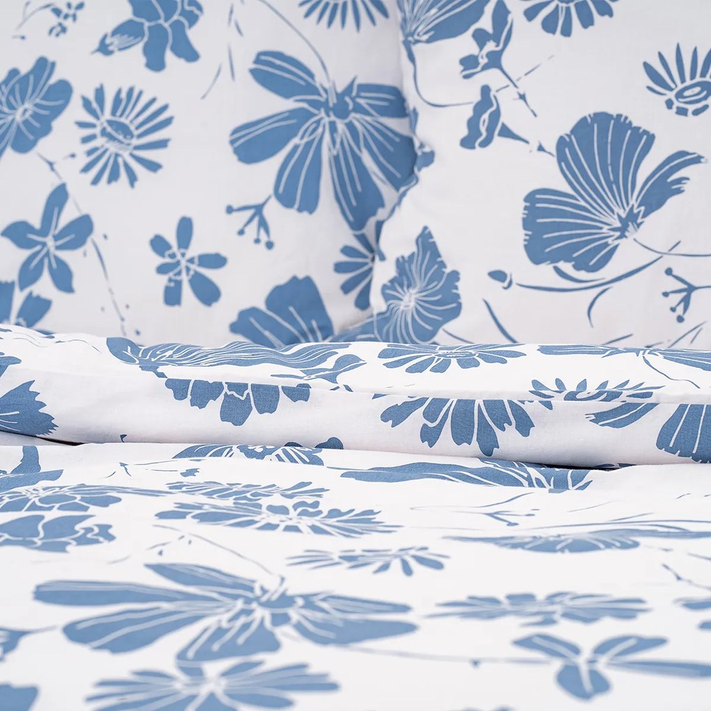 4Home Blue Meadow pamut ágyneműhuzat, 140 x 220 cm, 70 x 90 cm