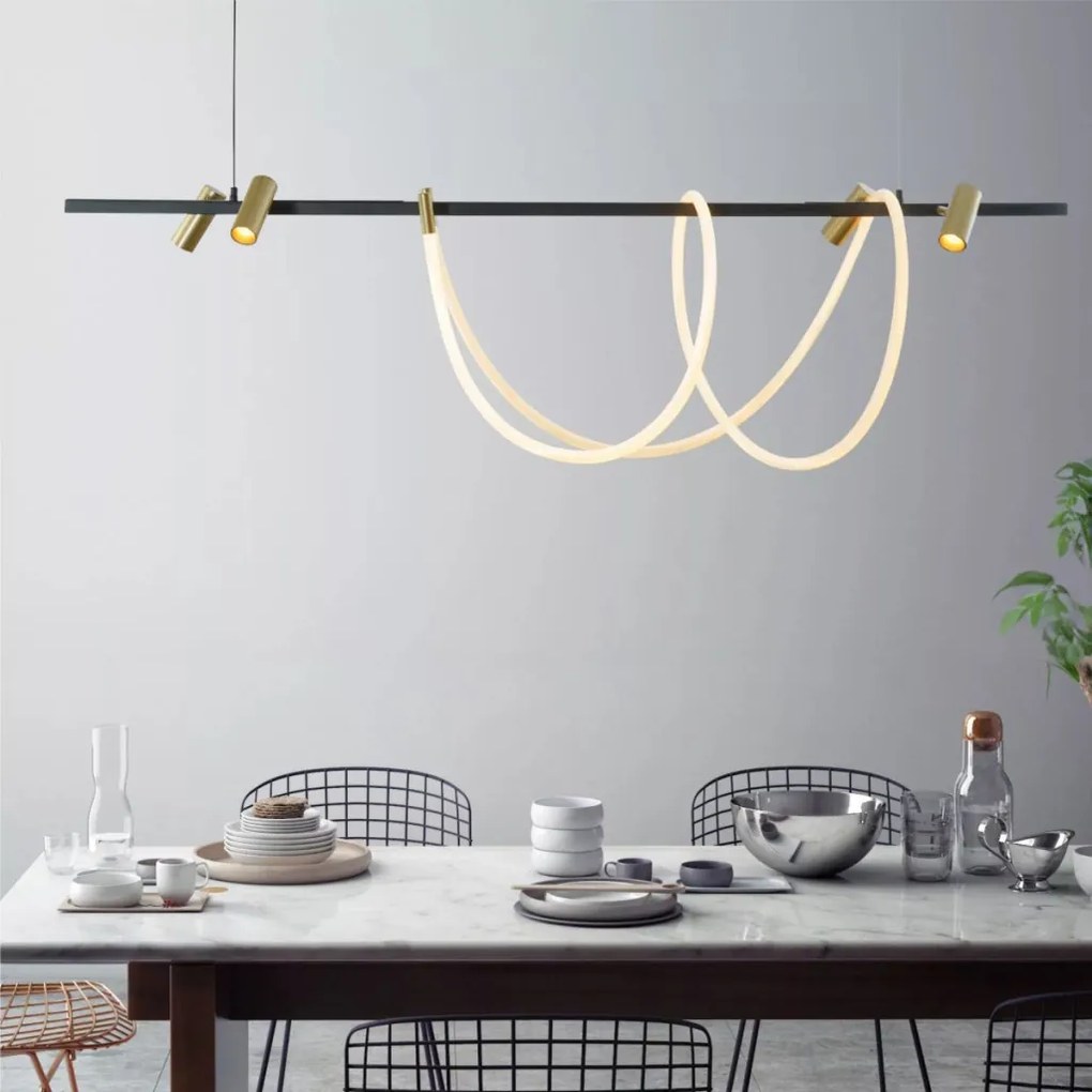 ZUMA LINE 2200277L BALBO Modern Led Függesztett Lámpa Fekete, Arany LED IP20