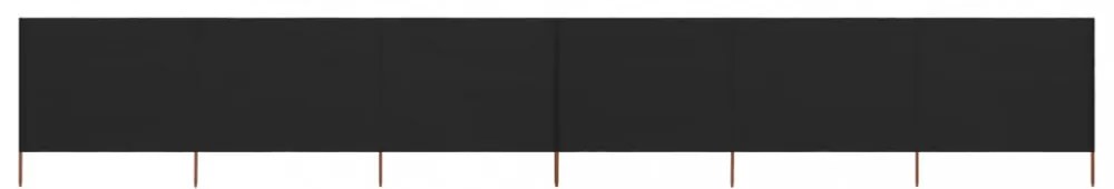 fekete szövet 6-paneles szélfogó 800 x 120 cm