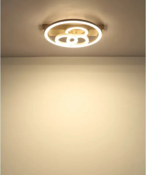 Globo 48040-40SA-LED Dimmelhető mennyezeti lámpatest DARRYL I LED/40W/230V 35x33 cm, bézs + távirányítóval