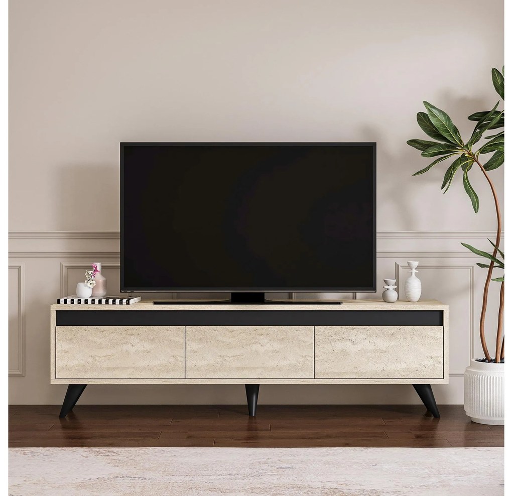 TV asztal/Szekrény Central (Travertin + antracit) . 1102038