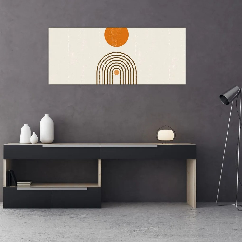 Kép - Barna ívek (120x50 cm)