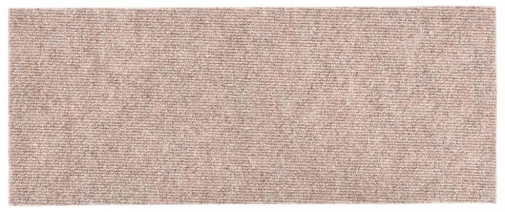 15 db öntapadós lépcsőszőnyeg 60 x 25 cm világosbarna téglalap alakú