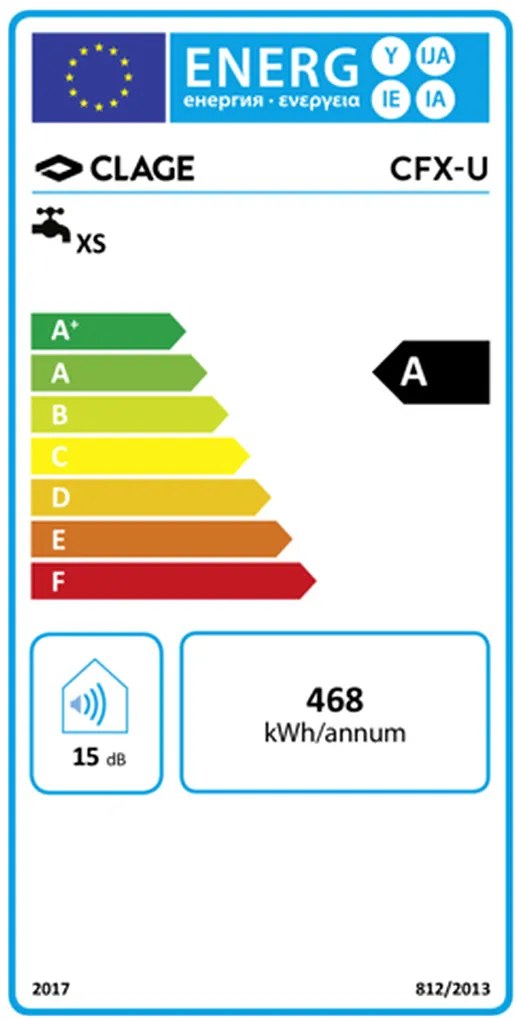 CLAGE CFX-U elektronikus, átfolyós vízmelegítő, 5l, 11kW/400V 2400-26513