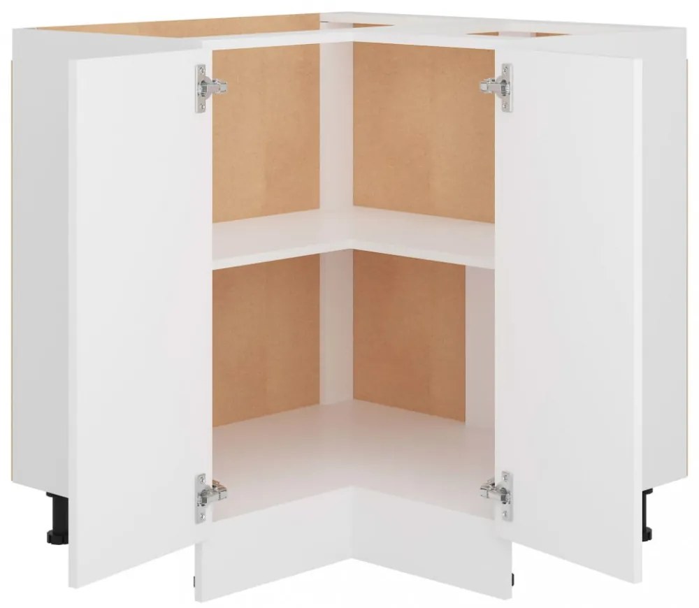 “Lyon” fehér szerelt fa alsó sarokszekrény