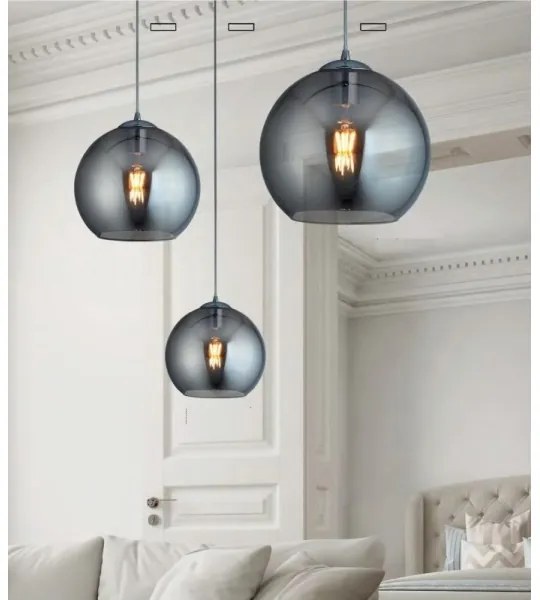 Searchlight - Csillár zsinóron BALL 1xE27/60W/230V fekete