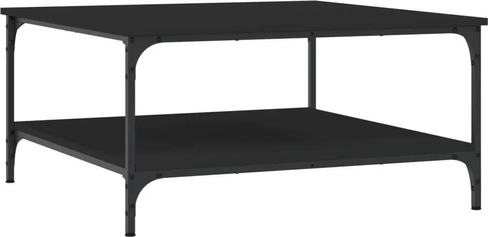 vidaXL fekete szerelt fa dohányzóasztal 80x80x40 cm