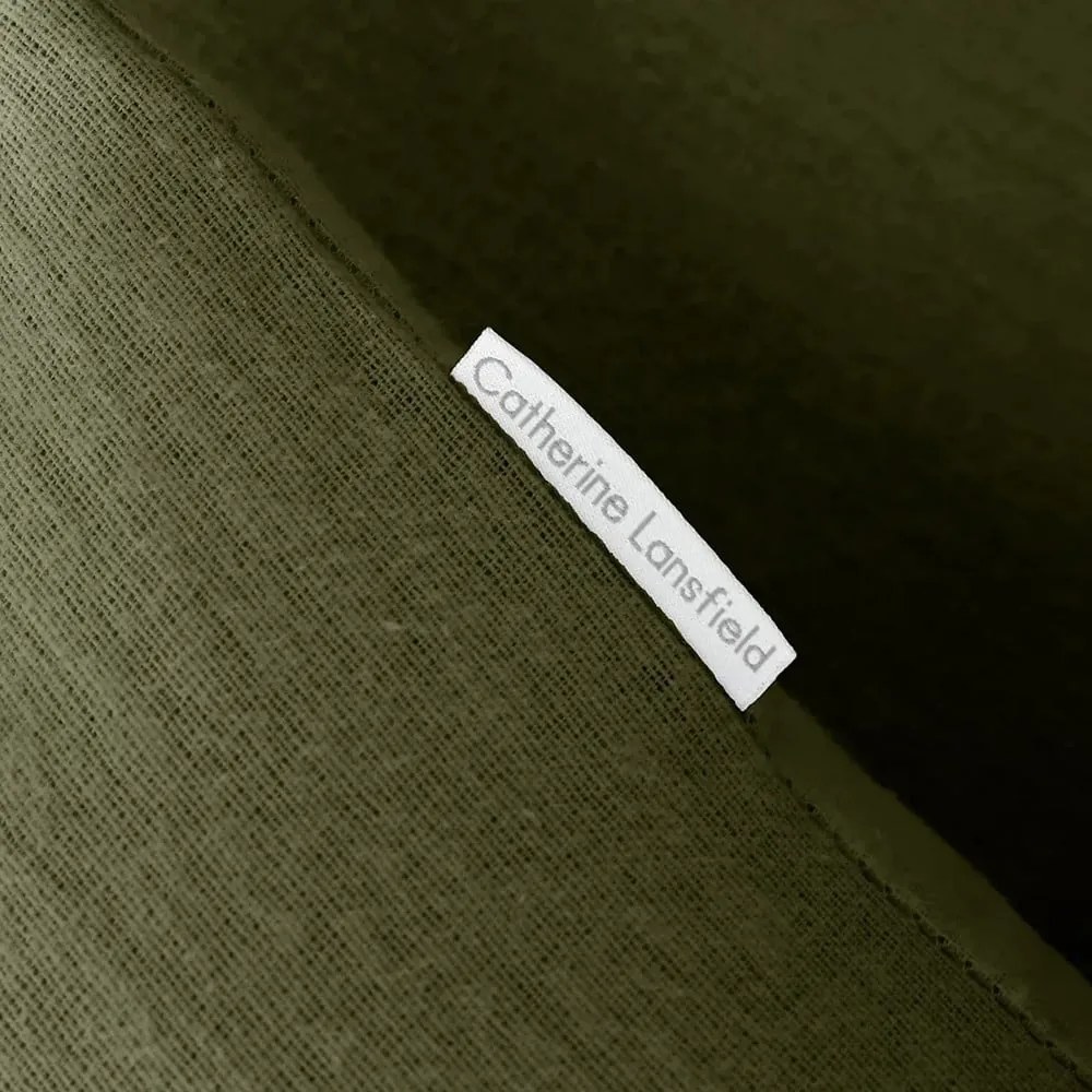 Khaki kétszemélyes-hosszabbított flanel ágyneműhuzat 230x220 cm Brushed – Catherine Lansfield