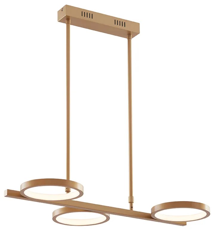 Modern függőlámpa arany LED-del 3 fokozatú fényerő-szabályozóval 3-lámpás - Vivé