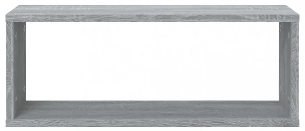 4 db szürke sonoma színű szerelt fa fali kockapolc 60x15x23 cm