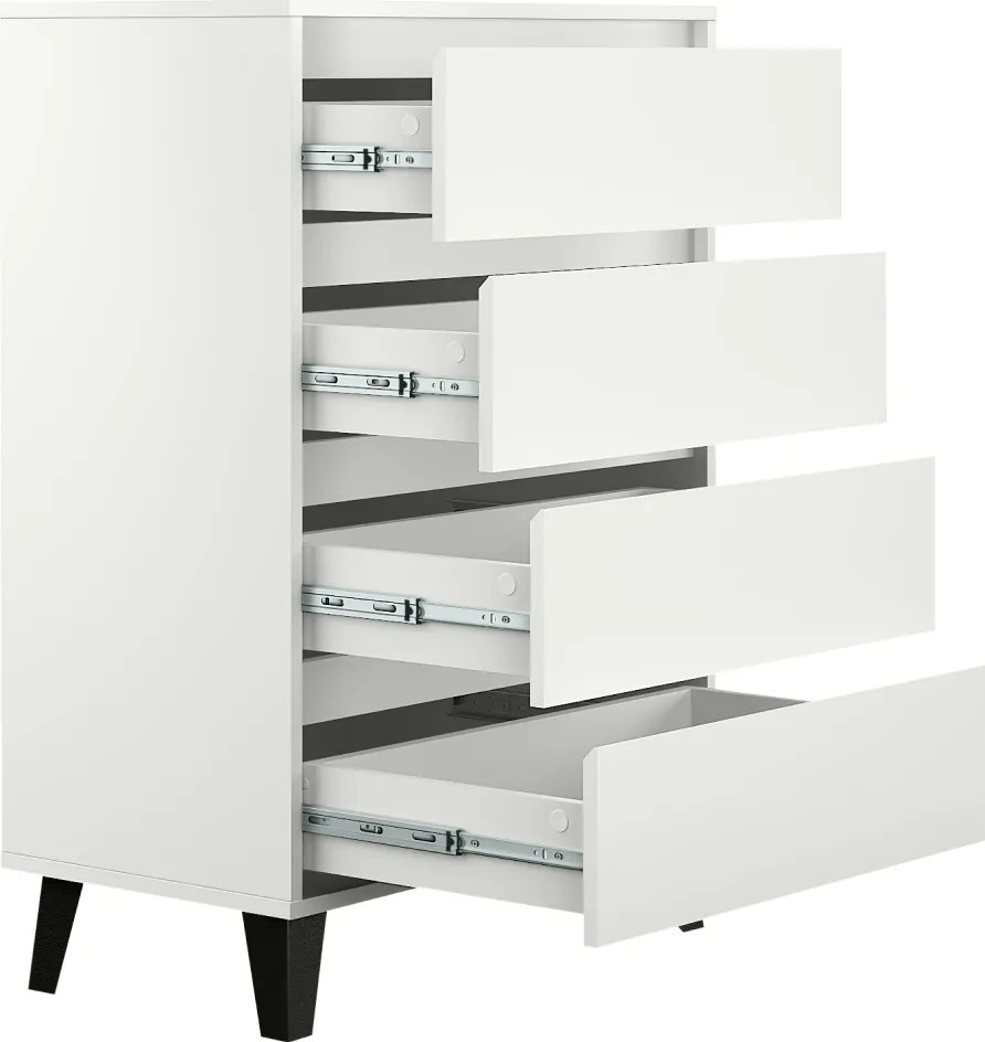 Komód, fehér, BOGAN NEW 4S70