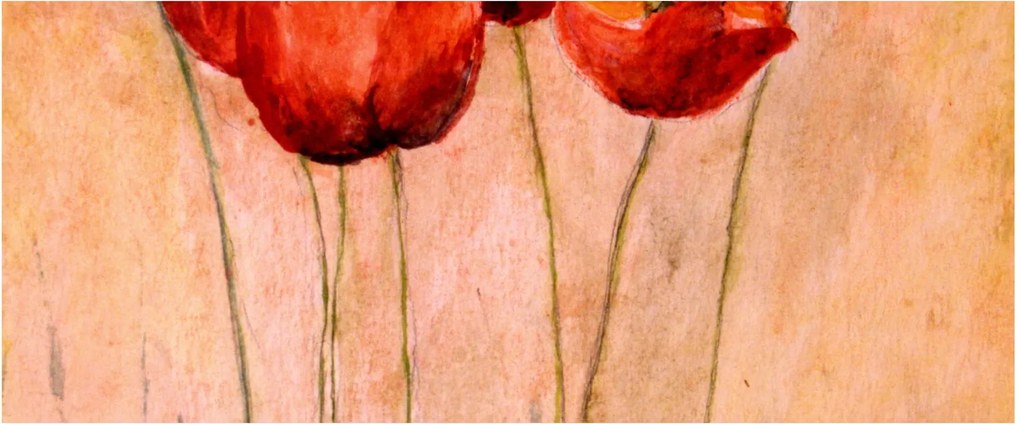 Kép - piros tulipán (120x50 cm)