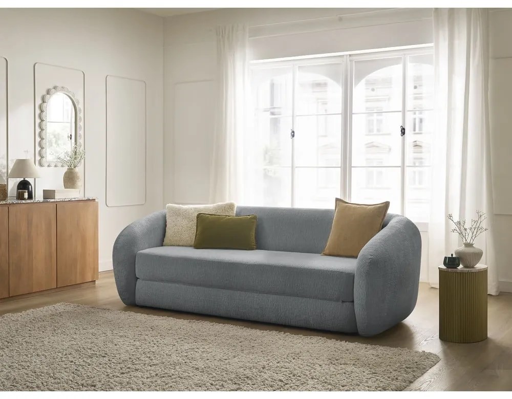 Sötétszürke zsenília kinyitható kanapé 228 cm Neyo – Bobochic Paris