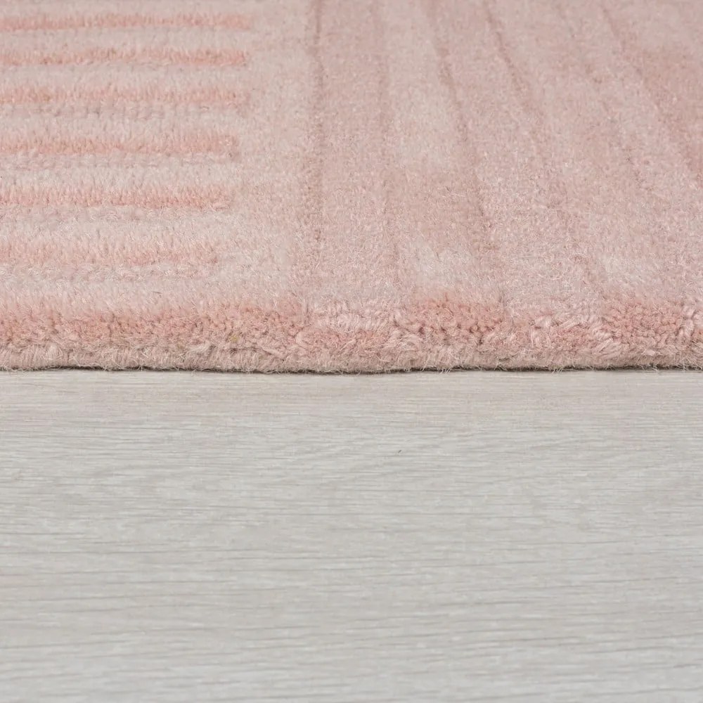 Zen Garden rózsaszín gyapjú szőnyeg, 160 x 230 cm - Flair Rugs