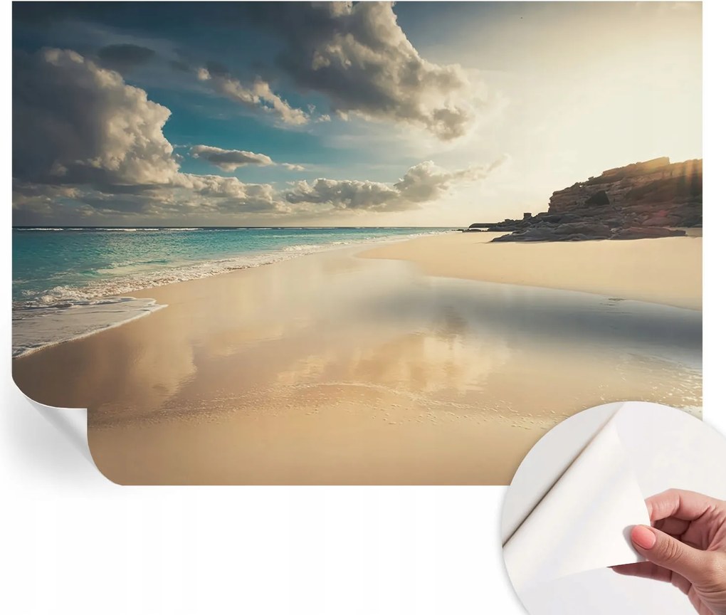 Öntapadós fotótapéta Falra 3D Loft Napsütötte tengerpart 312x219 cm