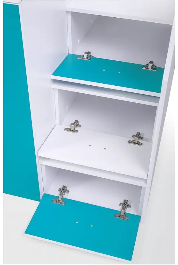 Kombinált gyerekágy 90 cm Toreno 3 (fehér + fényes fehér + fényes fekete) (J). 1083326
