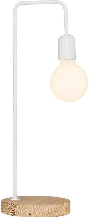 Decor Valetta fehér asztali lámpa fa talpazattal - Homemania