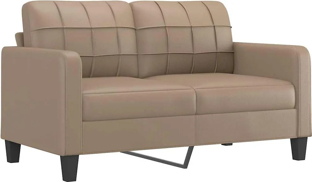 vidaXL 2 személyes cappuccino színű műbőr kanapé 140 cm