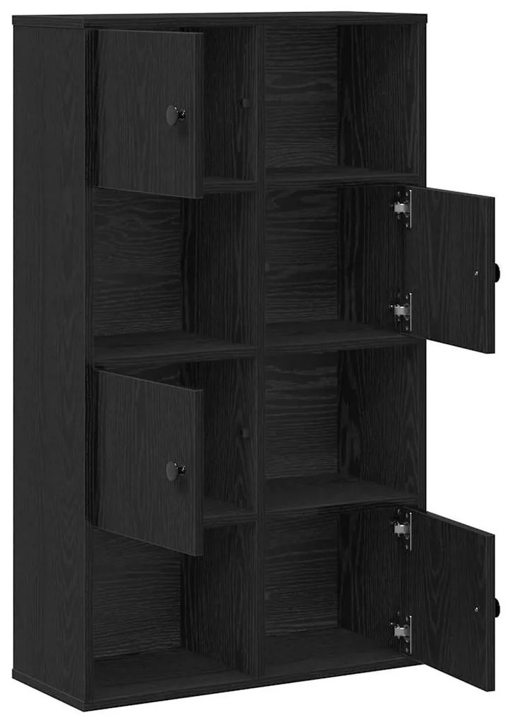 Könyvespolc fekete tölgy 60x24x101,5 cm Gépesített fa