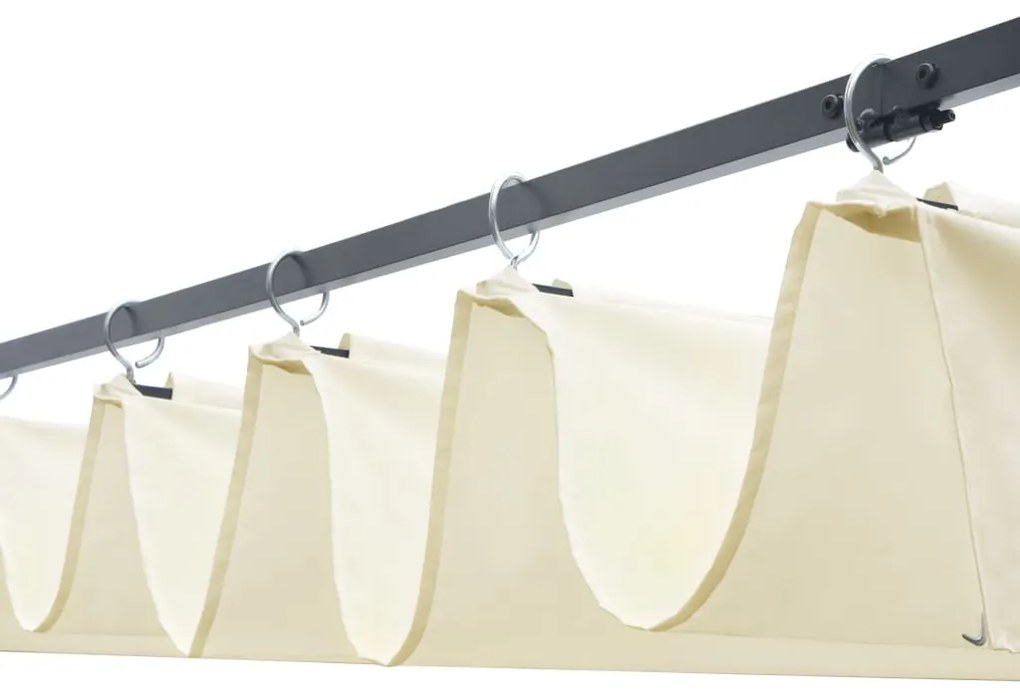 barna és krémszínű polyrattan pavilon tetővel 300x300x220 cm