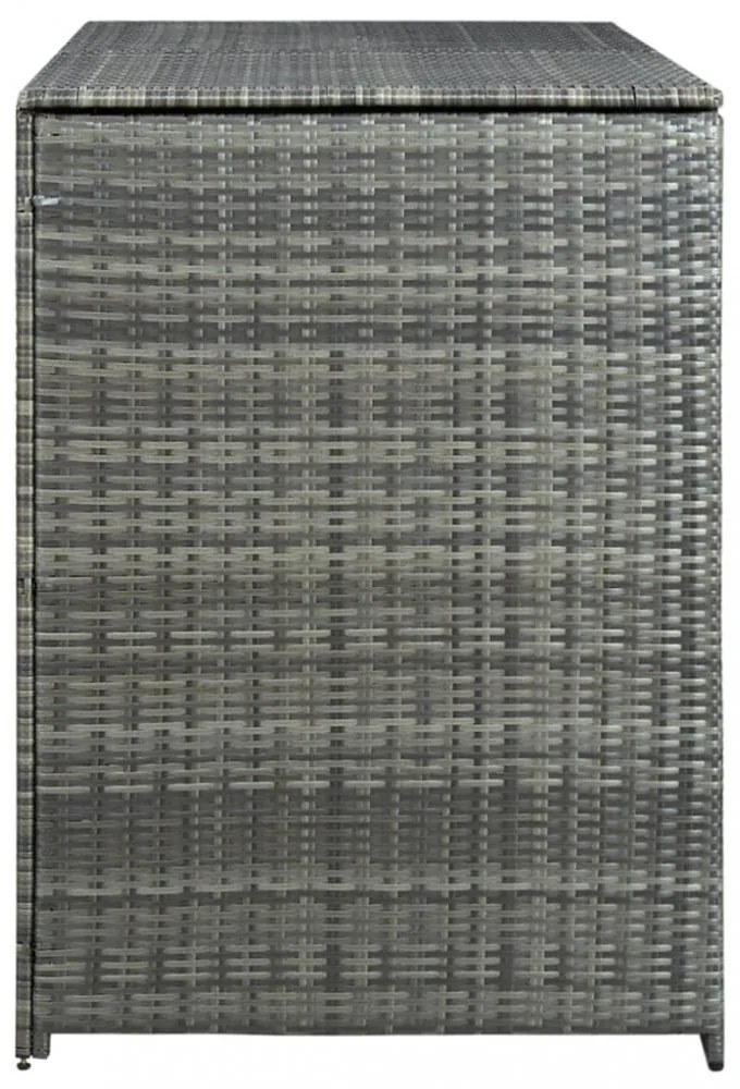 antracit polyrattan dupla tároló gurulós kukához 148x77x111 cm