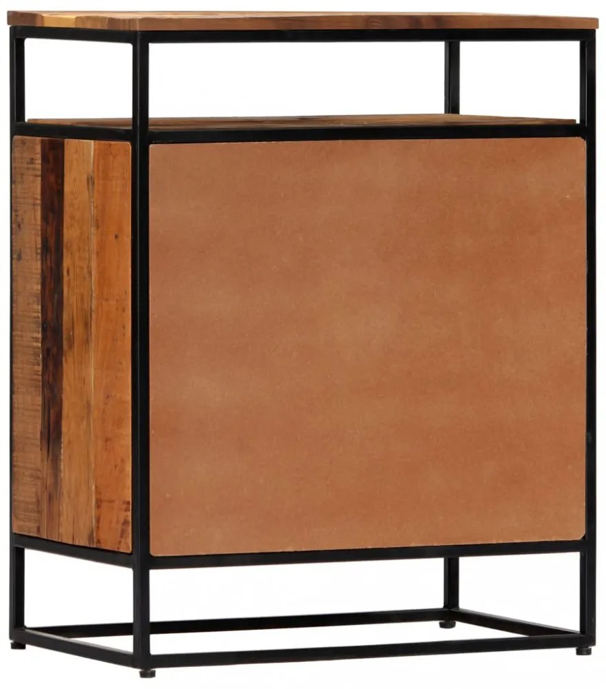 tömör újrahasznosított fa és acél kisszekrény 60 x 35 x 76 cm