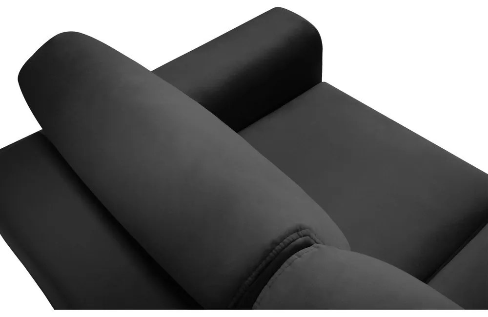 Sötétszürke bársony kinyitható tárolóhelyes kanapé 235 cm Kyoto – Cosmopolitan Design
