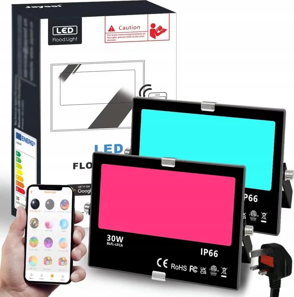 Led Kültéri reflektor 40 W 3000 lm applikációval vezérelhető telefon 1db